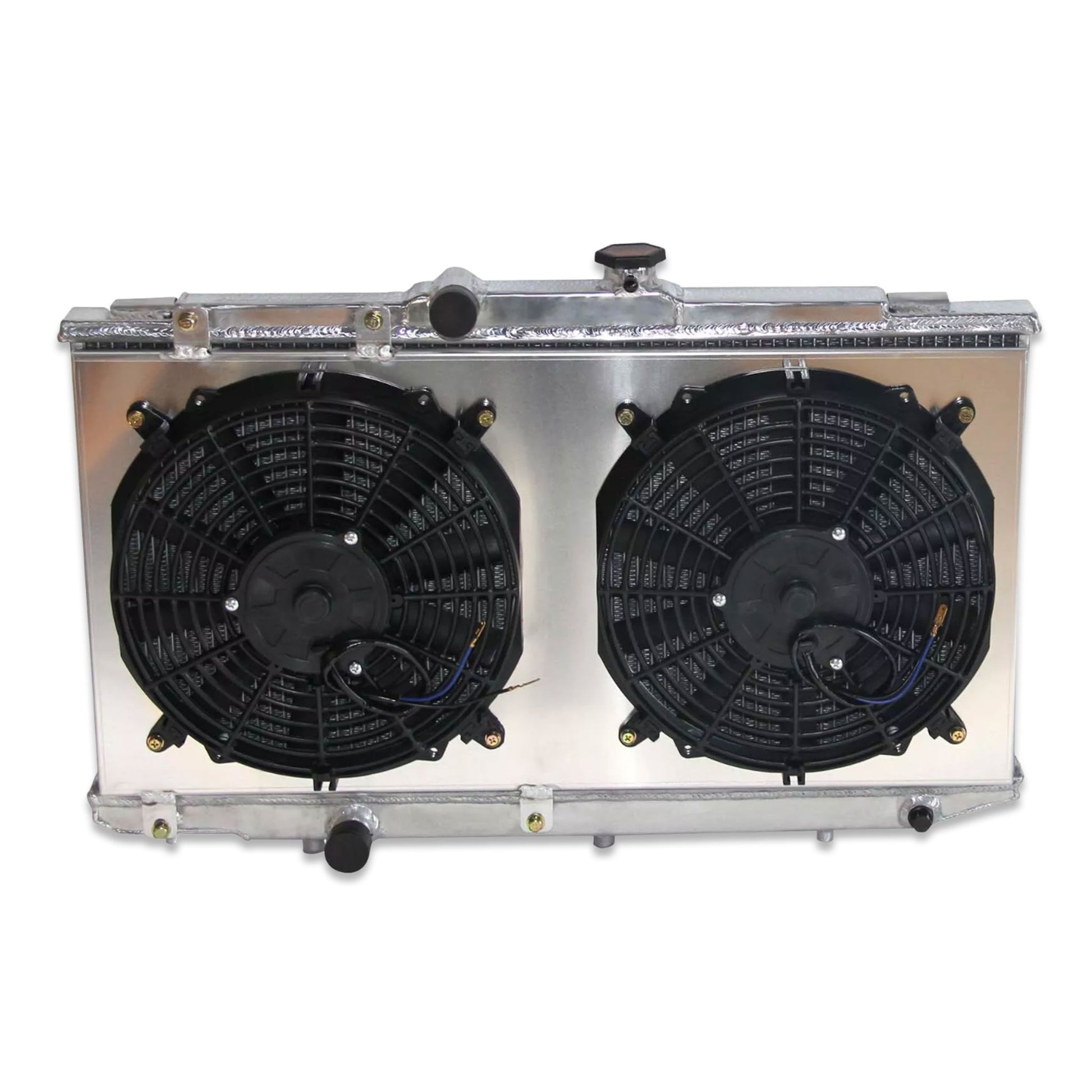 Aluminum fan shroud 2-row 34mm core front mounting points Geo Prizm Toyota Corolla (1993-1997) Pressure Tested