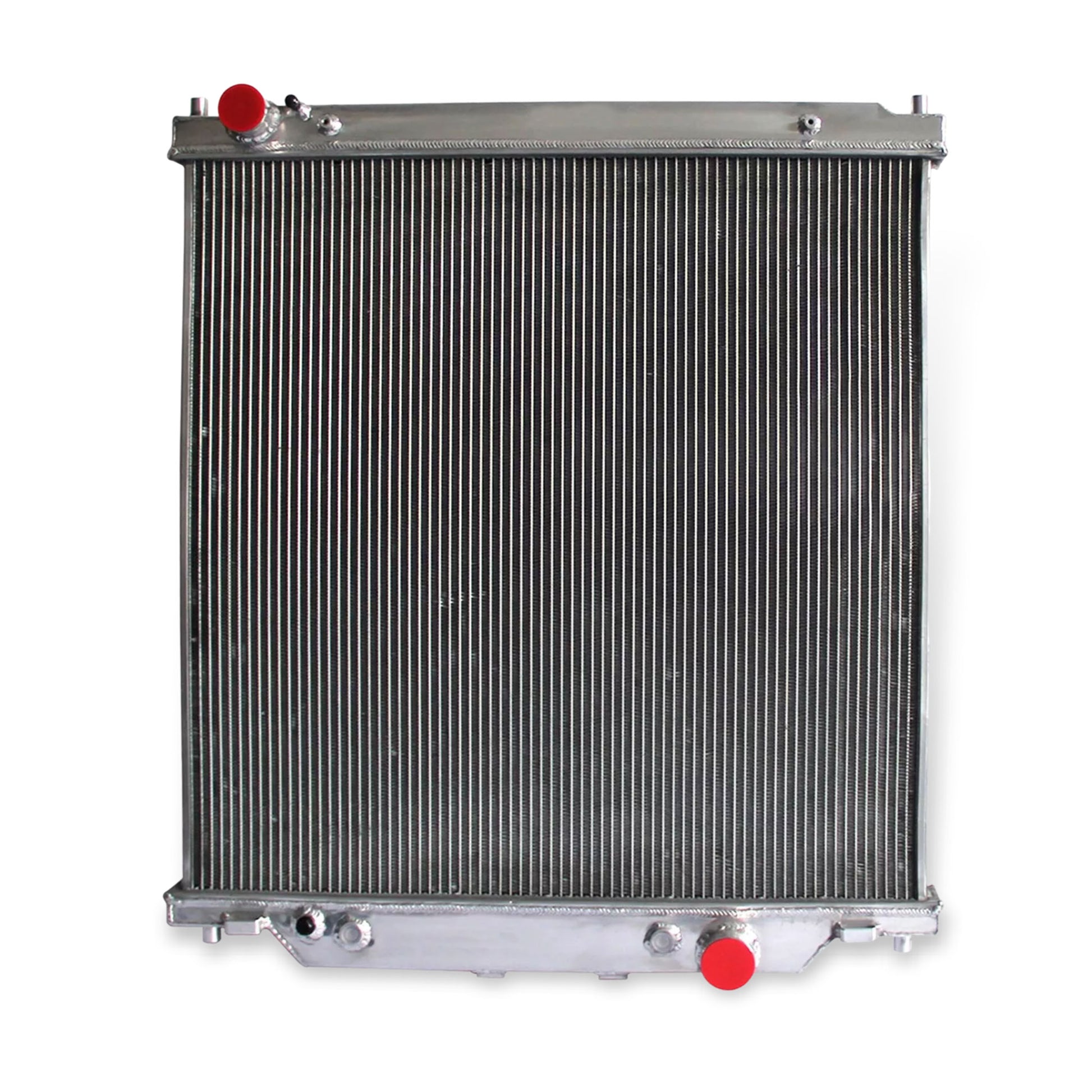 Built-In Transmission Cooler Ports & Factory Brackets - Direct Fit Radiator Rear View for 6.0L Diesel Ford Super Duty/Excursion