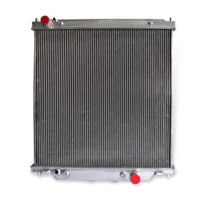 Built-In Transmission Cooler Ports & Factory Brackets - Direct Fit Radiator Rear View for 6.0L Diesel Ford Super Duty/Excursion
