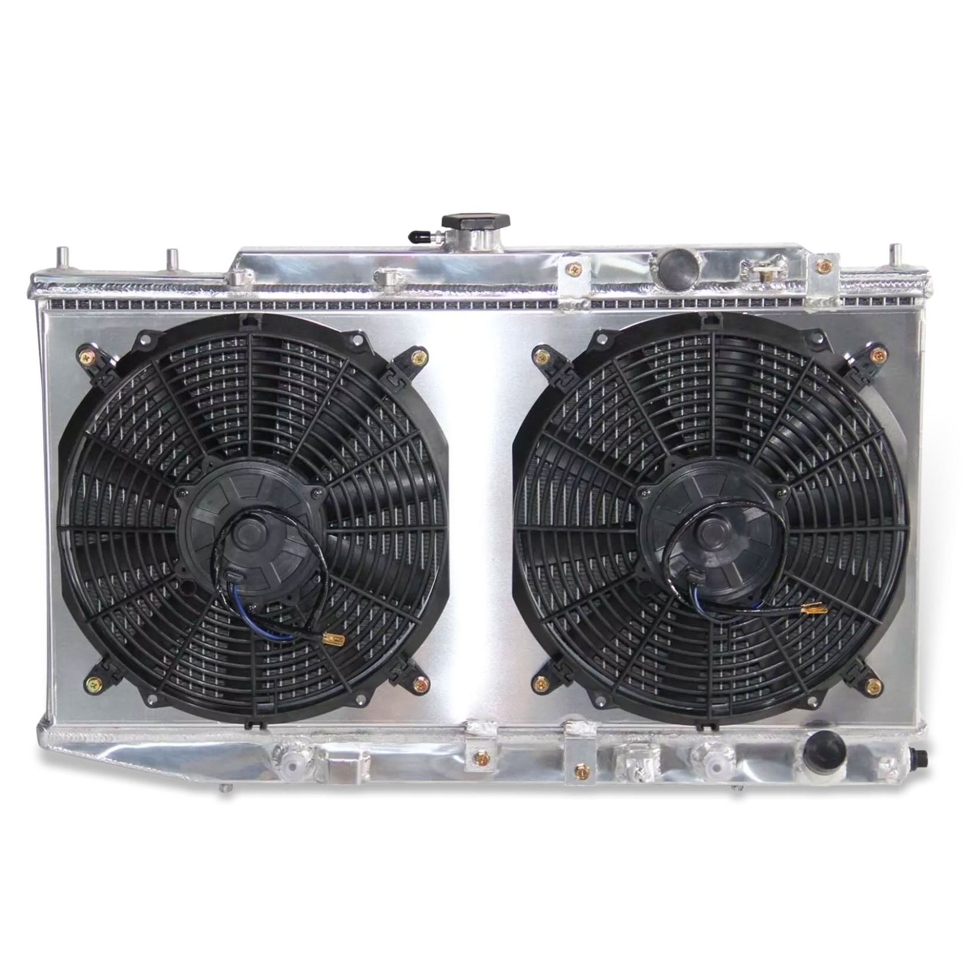 Radiator and fan shroud front view for 1988-1991 Honda Civic CX DX EX LX CRX 1.5L L4 AT MT