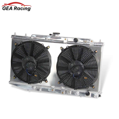 Radiator and fan shroud right side view for 1988-1991 Honda Civic CX DX EX LX CRX 1.5L L4 AT MT