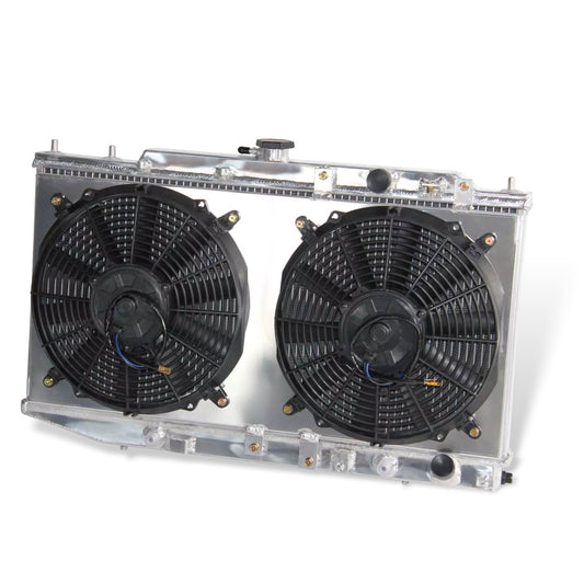 Radiator and fan shroud right side view for 1988-1991 Honda Civic CX DX EX LX CRX 1.5L L4 AT MT