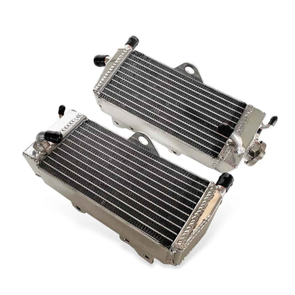 Side profile of Honda CR125R (1990–1997) aluminum radiator with inlet outlet layout | GEA Racing
