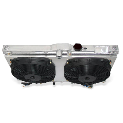 Aluminum radiator and fan shroud right top view for Honda Prelude/Accord 1990-1996 2Row AT MT