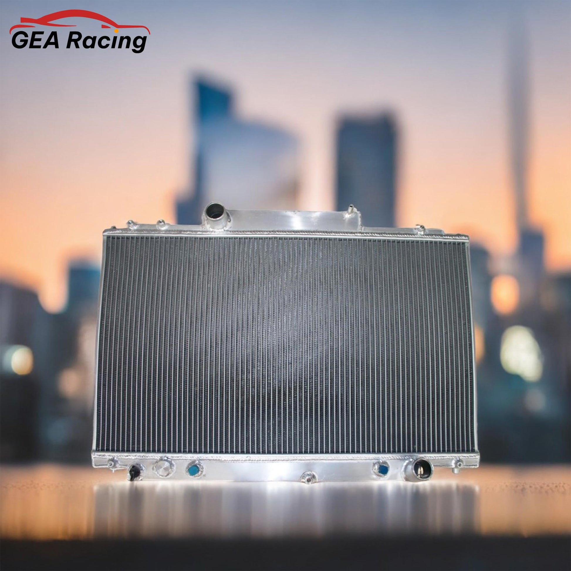 A performance aluminum radiator installed in a clean Lexus SC400 1UZ-FE V8 engine bay, a vital upgrade for this luxury coupe.