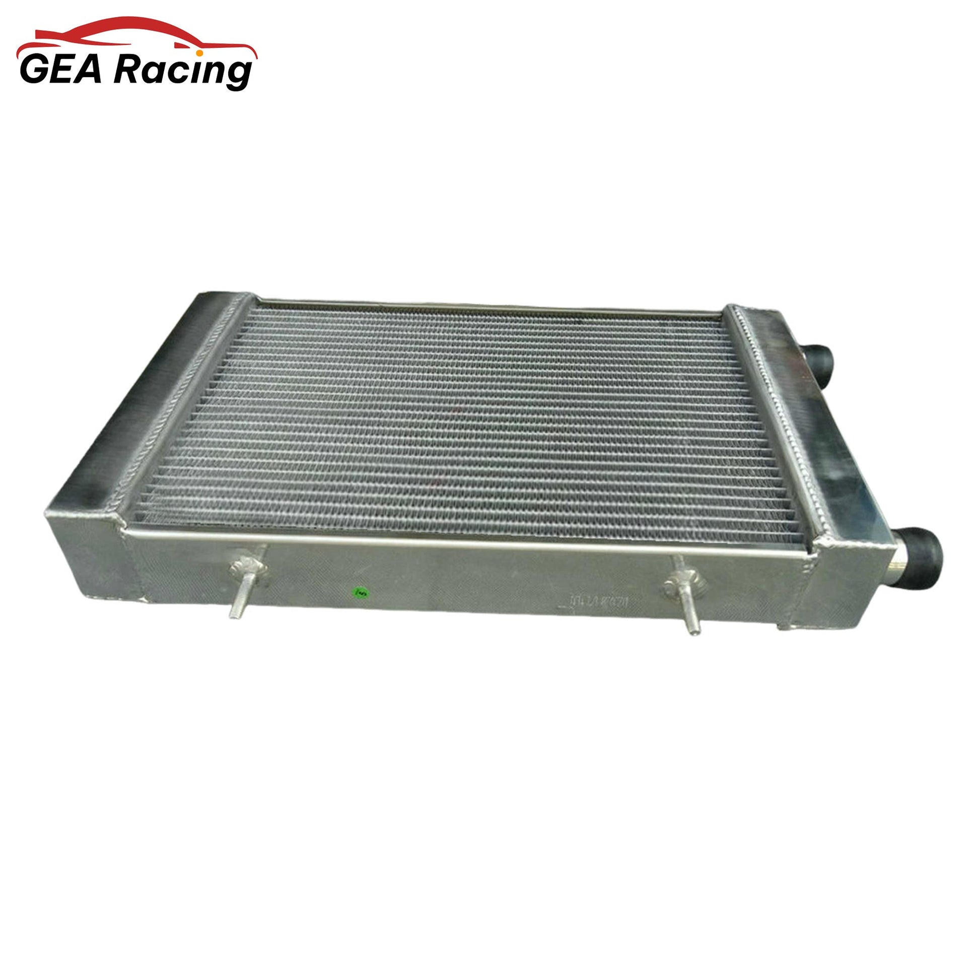 Left side profile of the heavy-duty 3-row aluminum radiator for the Lotus Europa, highlighting its core thickness.