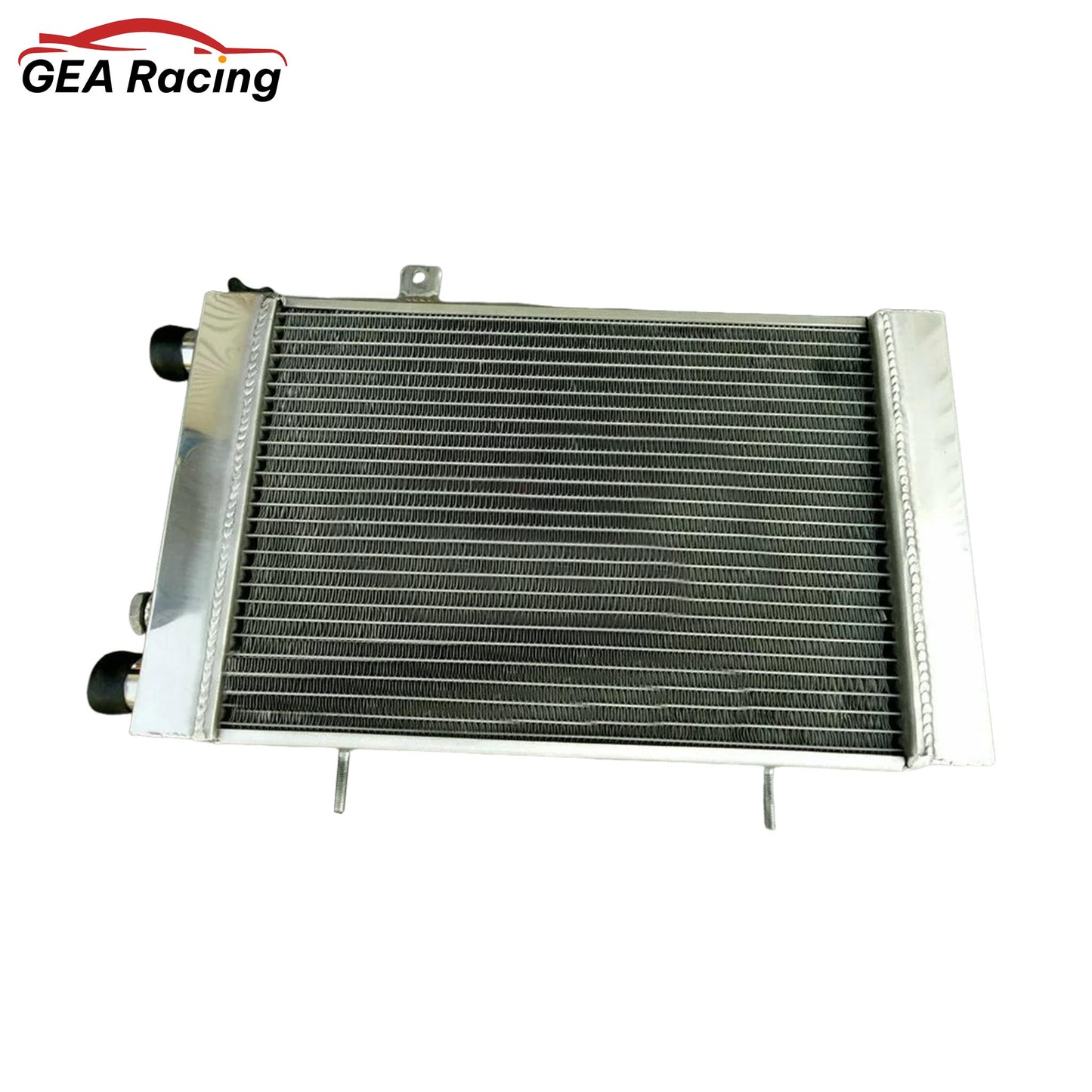 Front view of the 3-row full aluminum radiator for the 1966-1976 Lotus Europa S1, S2, and TC models.