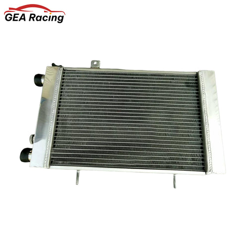 Front view of the 3-row full aluminum radiator for the 1966-1976 Lotus Europa S1, S2, and TC models.