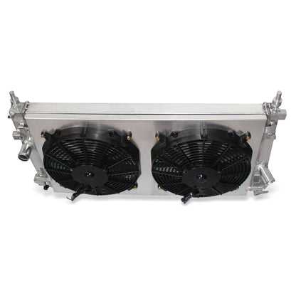 Aluminum radiator fan shroud 2-row top view Mazda 3 (2010-2013) OEM Mounts