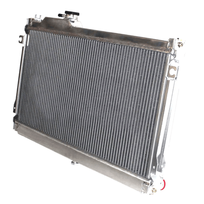 Aluminum radiator 2-row back view Mazda Miata LE/SE STO-M Edition (1990-1997) OEM Mounts