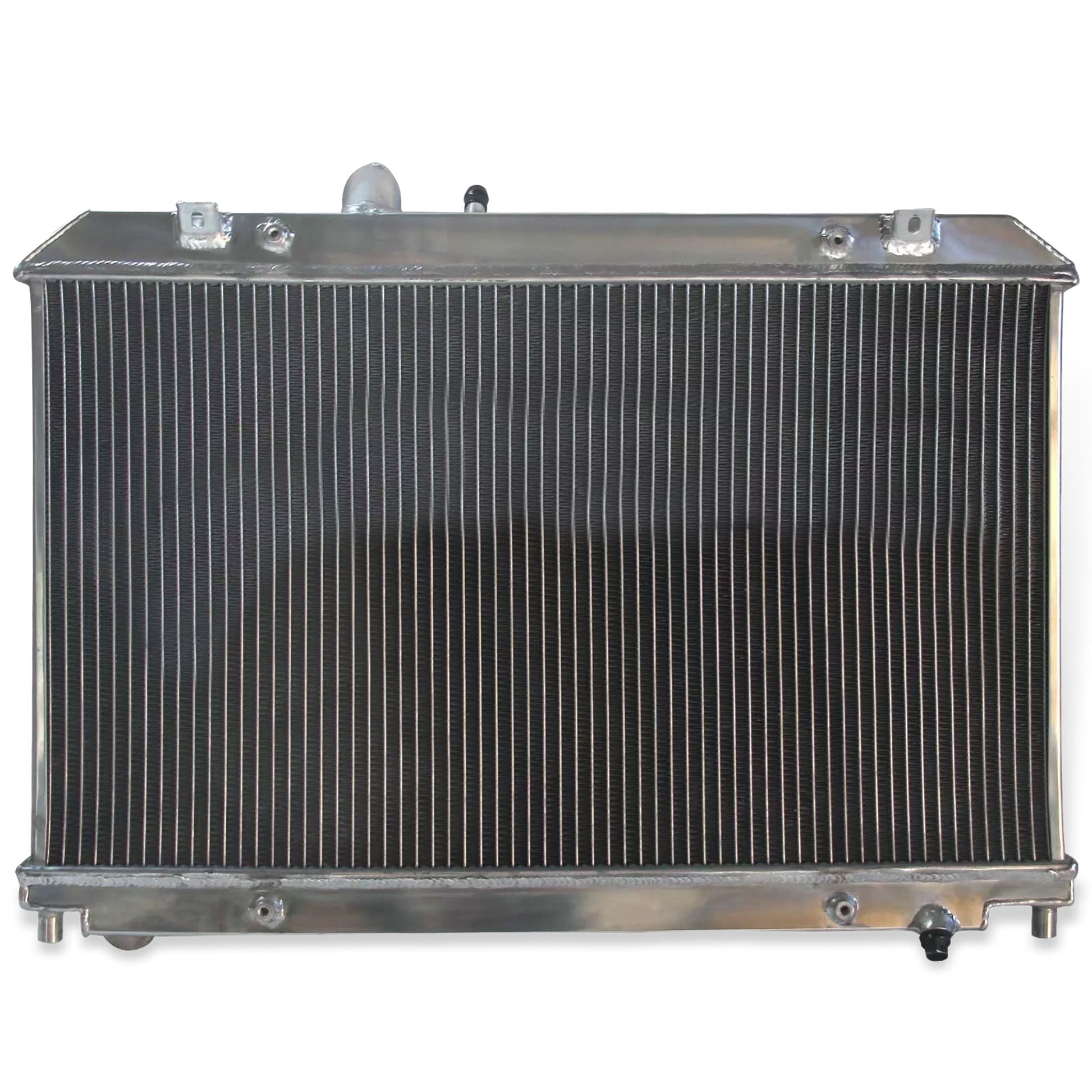 Aluminum radiator 2-row back view Mazda RX8 GT (2004-2008) OEM Mounts