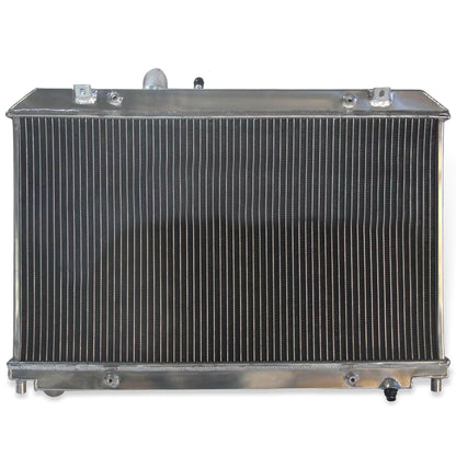 Aluminum radiator 2-row back view Mazda RX8 GT (2004-2008) OEM Mounts