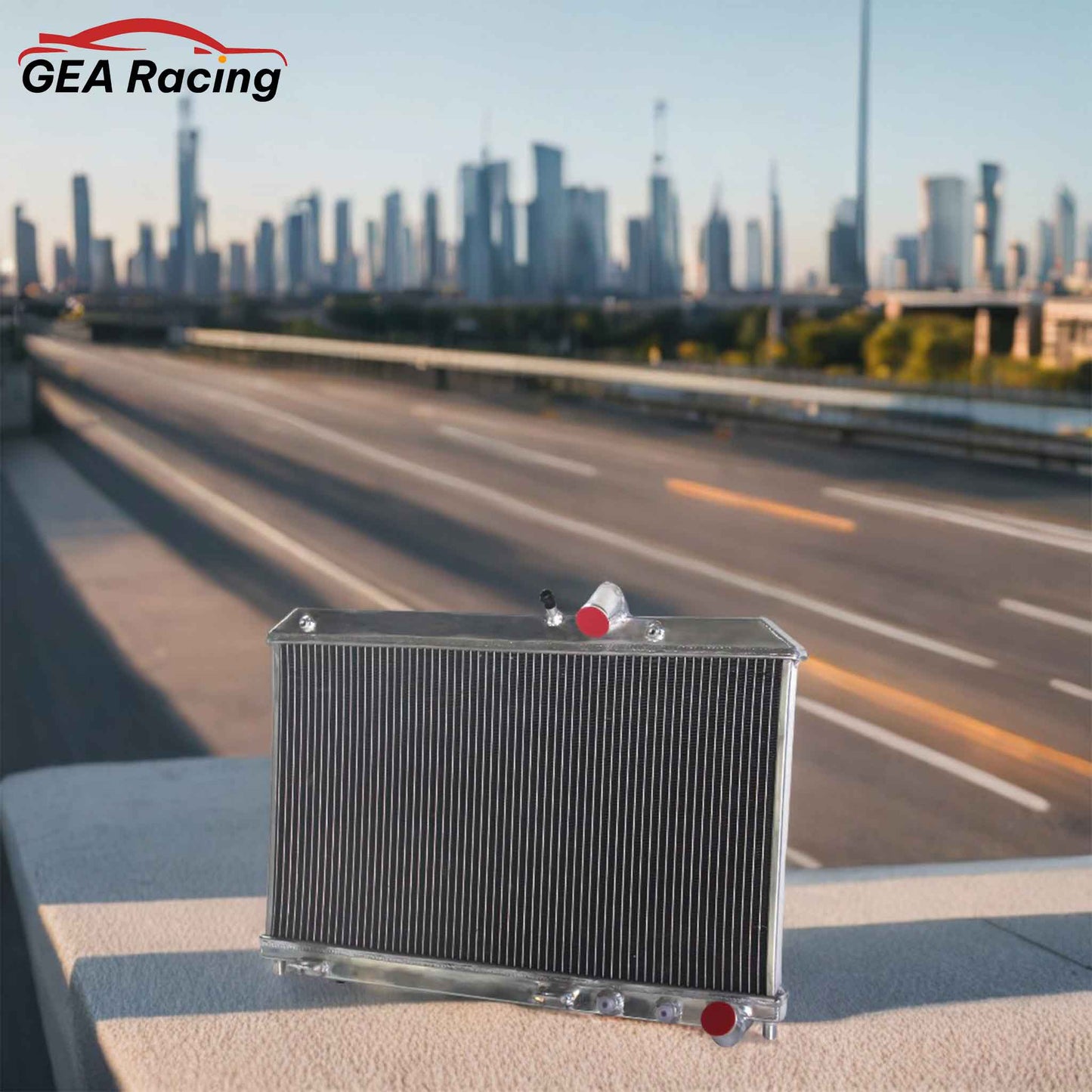 Aluminum radiator 2-row scenario view Mazda RX8 GT (2004-2008) Pressure Tested