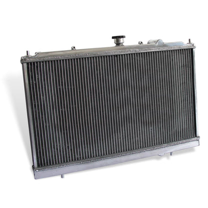Aluminum radiator fan shroud 2-row back view Mitsubishi Mirage (1997-2002) Direct Fit