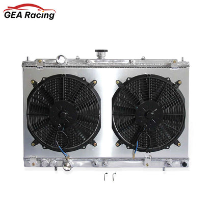 Aluminum radiator fan shroud 2-row front mounting points Mitsubishi Mirage (1997-2002) Direct Fit