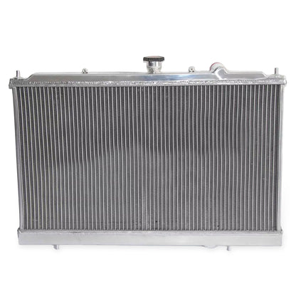 Aluminum radiator 2-row back view Mitsubishi Mirage DE/ES/LS (1997-2002) Direct Fit