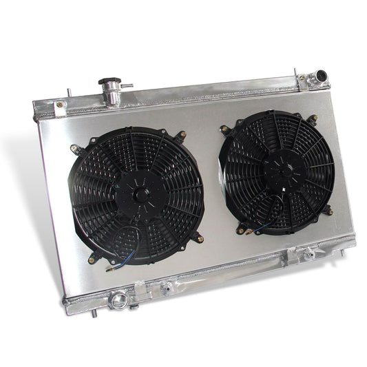 Aluminum radiator 2-row left side view Nissan 350Z Enthusiast (2003-2006) Pressure Tested