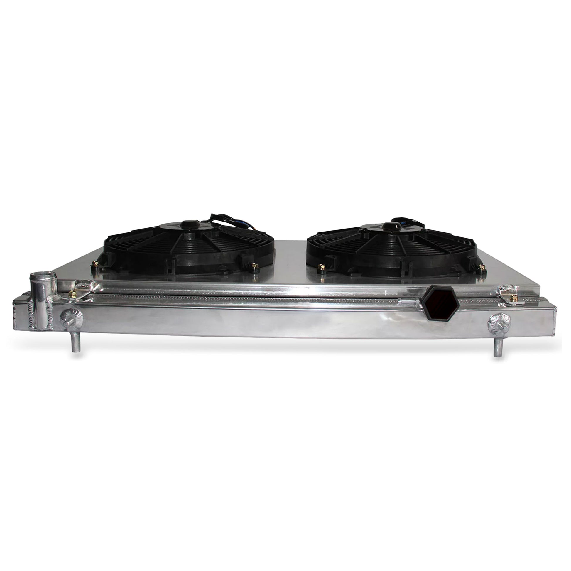 Aluminum radiator 2-row top rear view Nissan 350Z Enthusiast (2003-2006) OEM Mounts