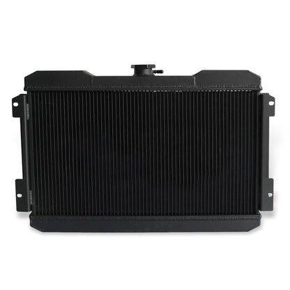Aluminum black radiator 3-row back view Nissan 720 (1983-1986) Direct Fit