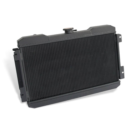 Aluminum black radiator 3-row left rear view Nissan 720 (1983-1986) Pressure Tested