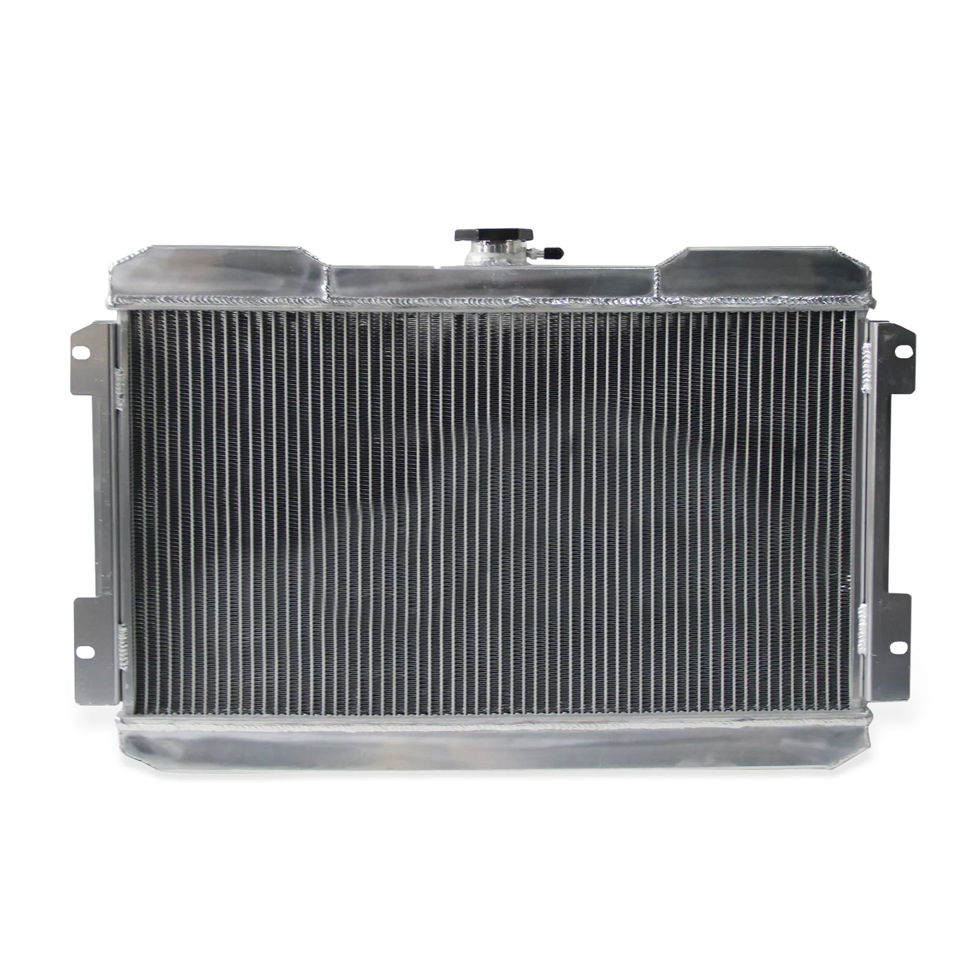 Aluminum radiator 3-row back view Nissan 720 (1983-1986) Direct Fit
