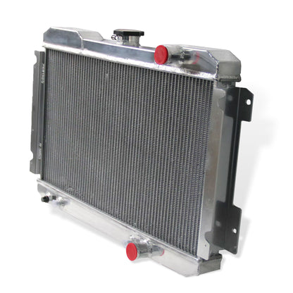 Aluminum radiator 3-row right side view Nissan 720 (1983-1986) OEM Mounts