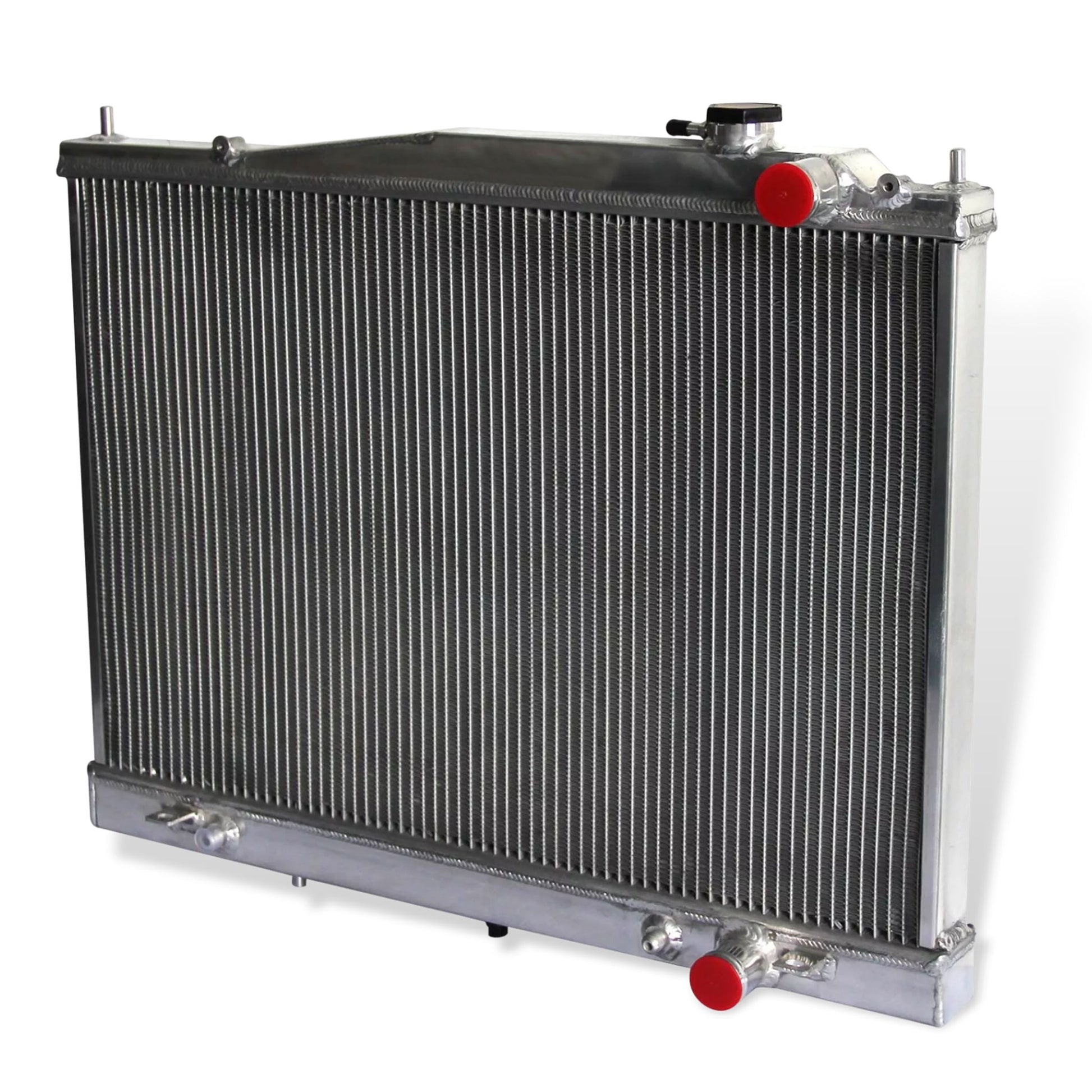 Aluminum radiator 3-row right side view Nissan Frontier/Xterra (1998-2015) OEM Mounts