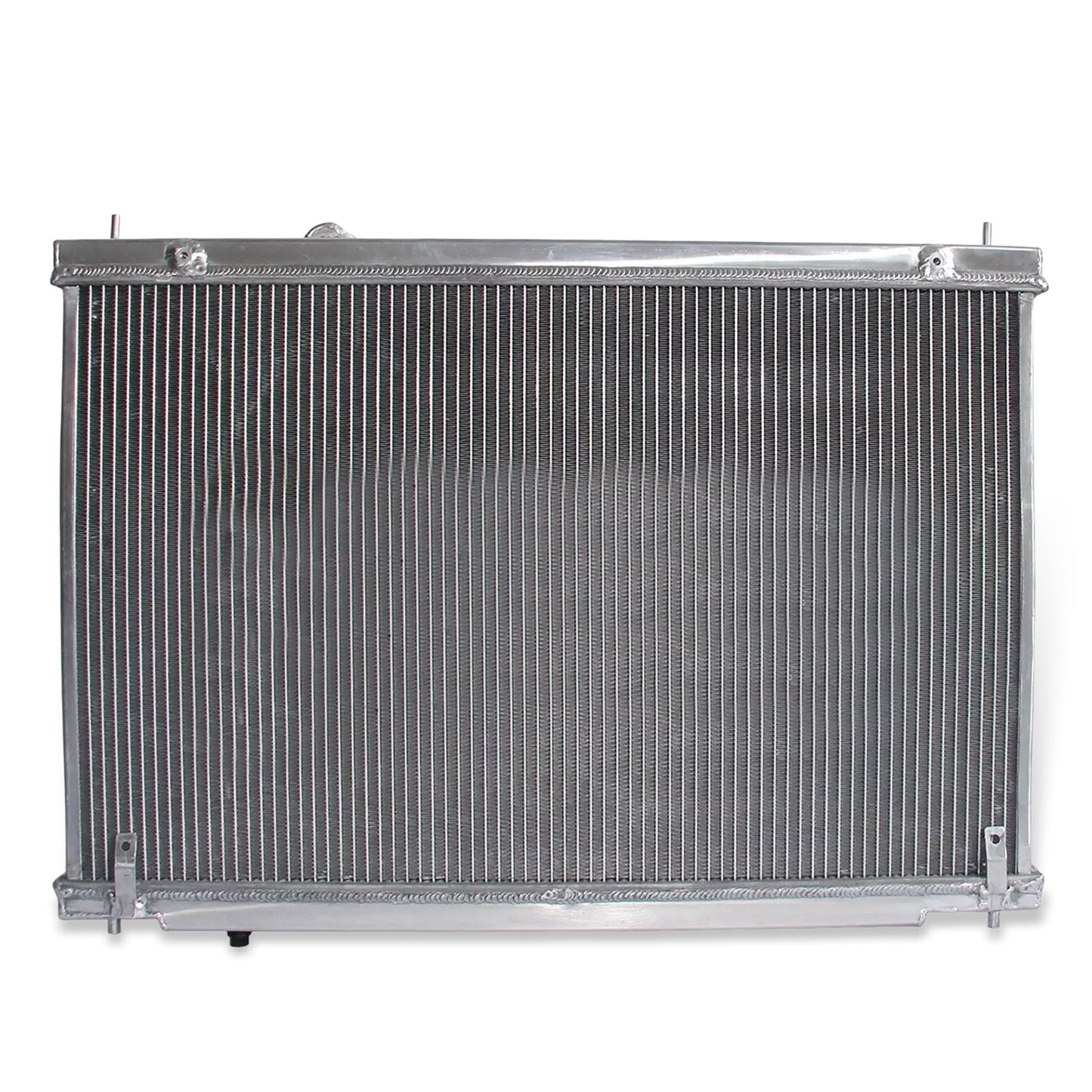 Aluminum radiator 3-row back view Nissan GT-R R35 (2009-2020) OEM Mounts