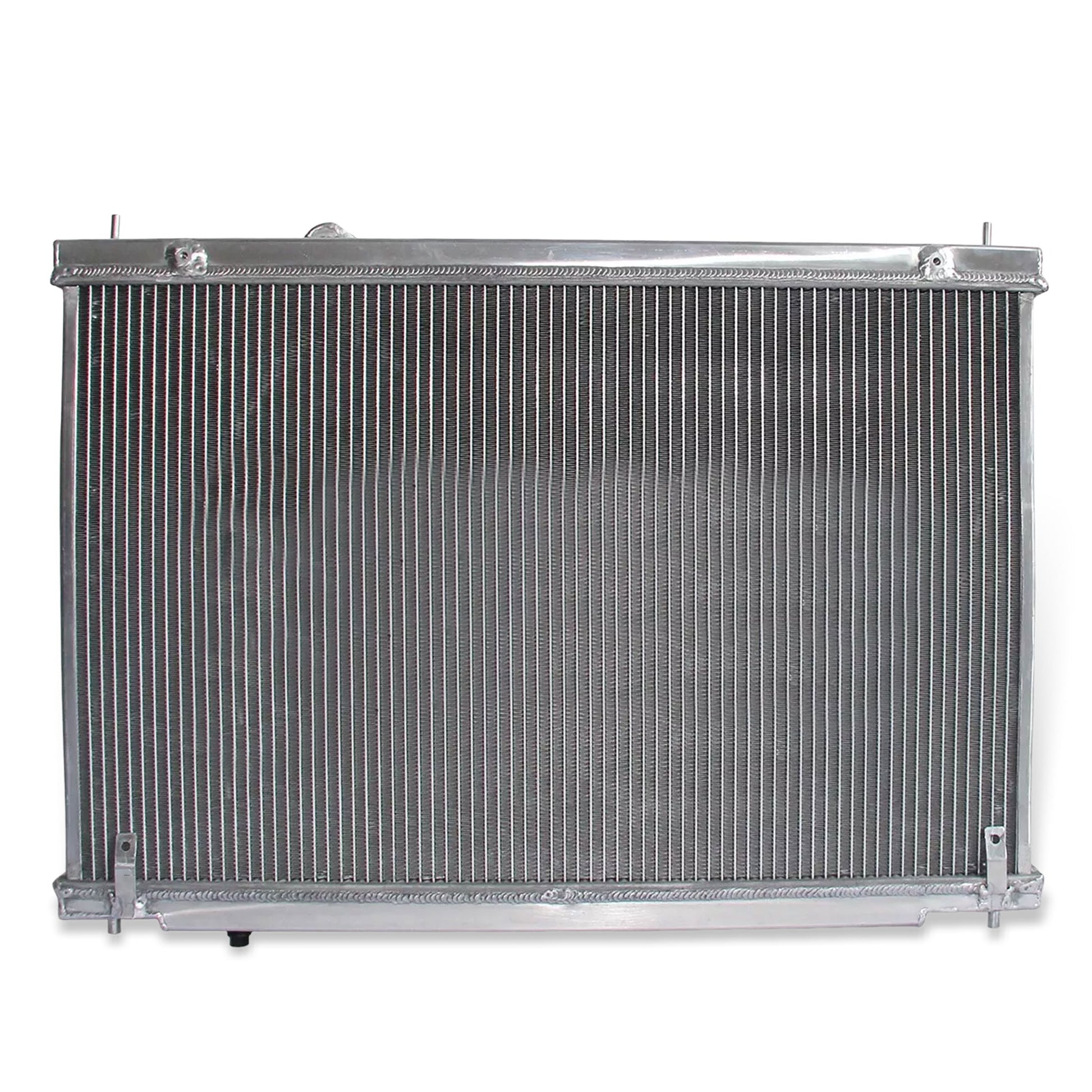 Aluminum radiator 3-row back view Nissan GT-R R35 (2009-2020) OEM Mounts