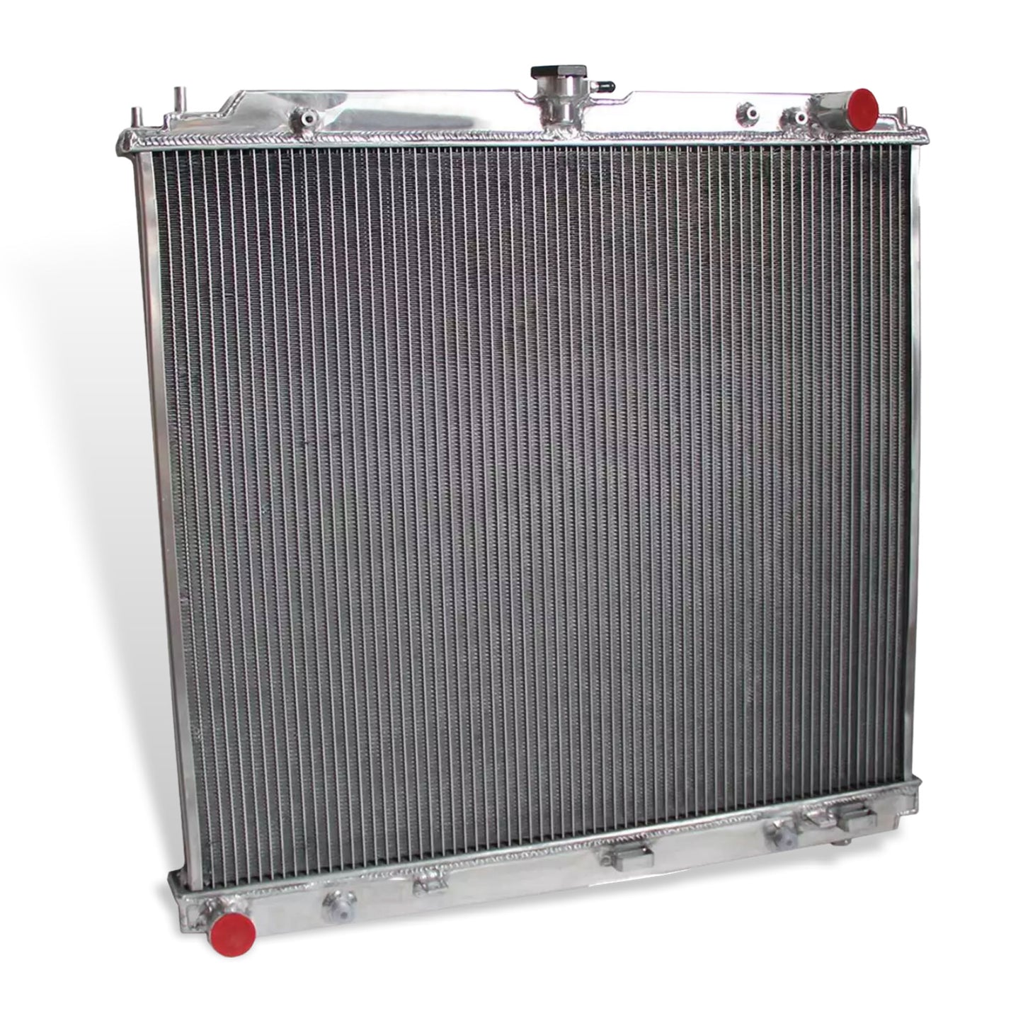 Aluminum radiator 3-row left side view Nissan Pathfinder/Suzuki Equator (2005-2019) OEM Mounts