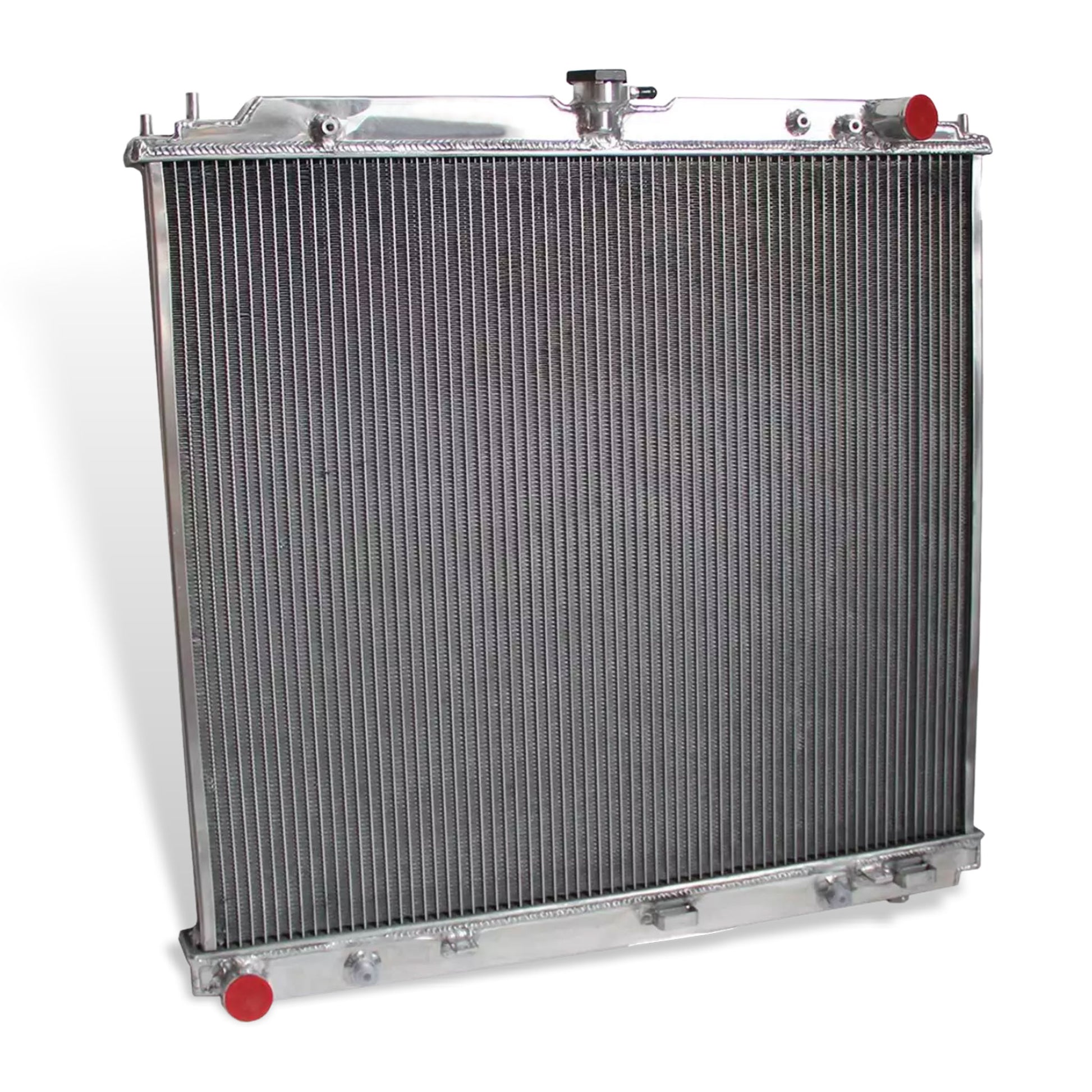 Aluminum radiator 3-row left side view Nissan Pathfinder/Suzuki Equator (2005-2019) OEM Mounts