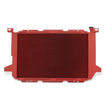 OEM-Spec Mounting Brackets on Red Radiator - No Modification Required for 1985-1997 Ford Trucks 5.8L V8