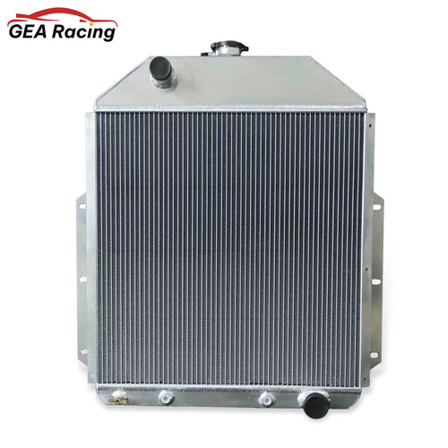 Direct-Fit 3-Row Radiator Front View for 1942-1952 Ford F-Series & Chevy F1/F2 Trucks with 3.5L/3.7L L6 Engines (AT/MT)