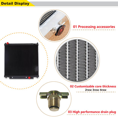 Powder-Coated Radiator Welded Seam Detail for 1998-2005 Ford 7.3L V8 & 6.8L V10 Super Duty Trucks