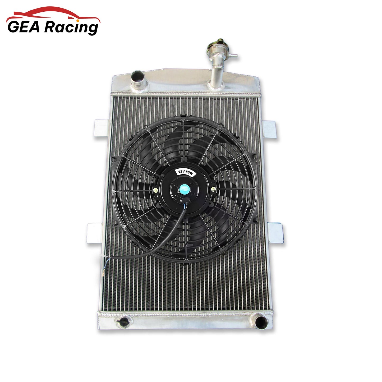Complete cooling package: 62mm 3-row radiator with a high-CFM fan for a 1935-36 Custom Chevy 350 V8.
