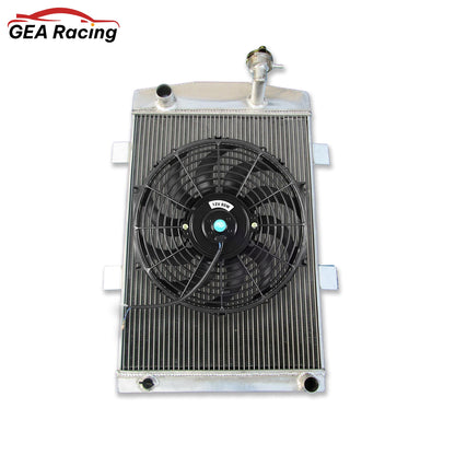 Complete cooling package: 62mm 3-row radiator with a high-CFM fan for a 1935-36 Custom Chevy 350 V8.
