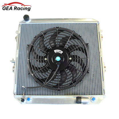The optional aluminum radiator and fan shroud kit for the Toyota Hilux Surf LN130, with a high-performance electric fan for superior cooling.