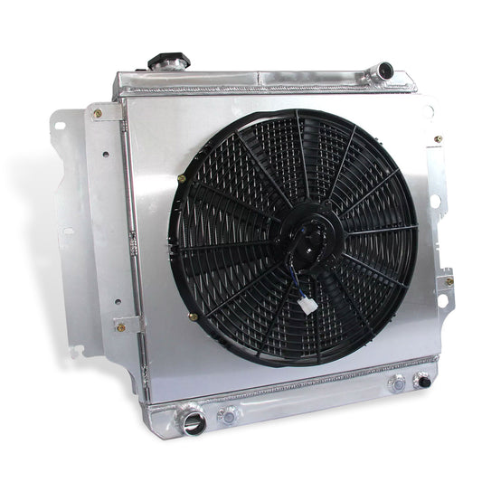 Aluminum Radiator Fan Shroud front mounting points Wrangler YJ/TJ (1987-2006) 4.0L/2.4L L4/L6 3 Row Direct Fit