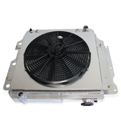 Aluminum Radiator Fan Shroud top right view Wrangler YJ/TJ (1987-2006) 4.0L/2.4L L4/L6 3 Row OEM Mounts