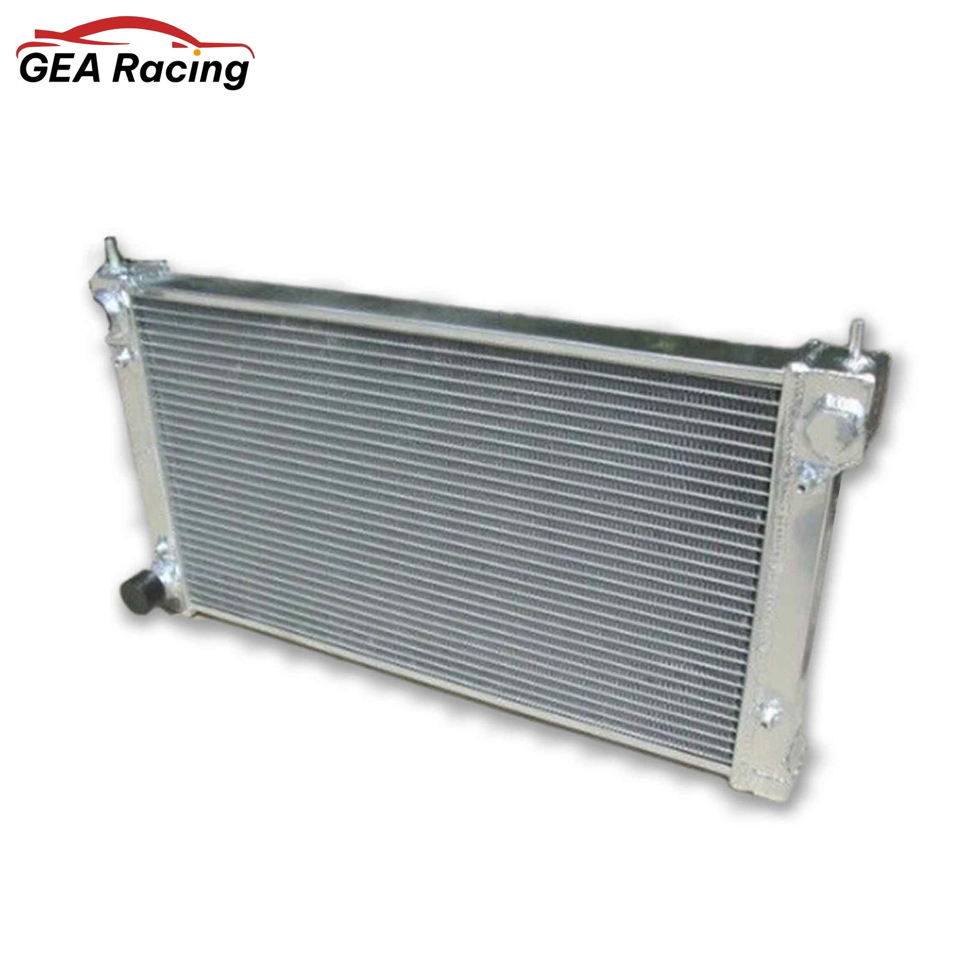 Right side of the lightweight MT radiator for the VW Scirocco and Golf MK2 8V, showcasing its efficient core design for improved cooling.