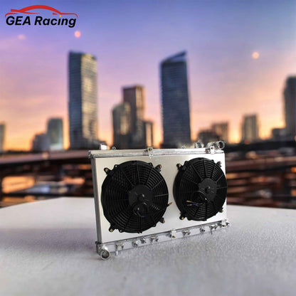 Aluminum Radiator + Fan Shroud For Subaru Forester XT 2.5L H4 EJ255 2004-2005 AT MT
