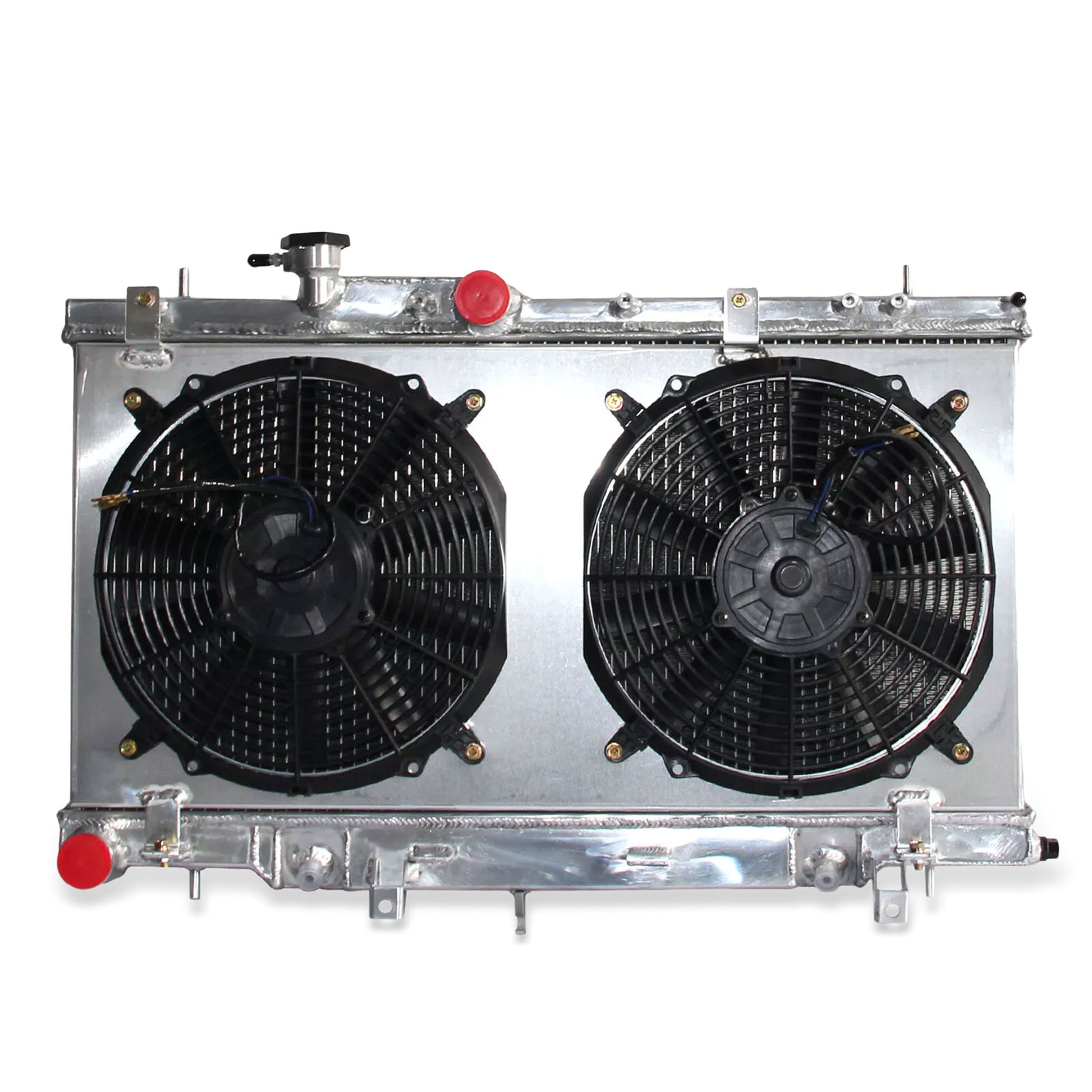 Aluminum radiator fan shroud 2-row front mounting points Subaru Impreza Saab Baja 9-2X (2003-2007) Direct Fit
