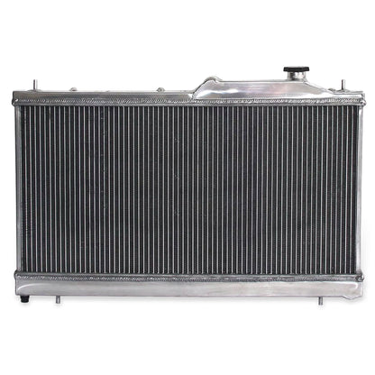 Aluminum radiator 2-row back view Subaru Outback WRX Legacy VA (2010-2020) OEM Mounts