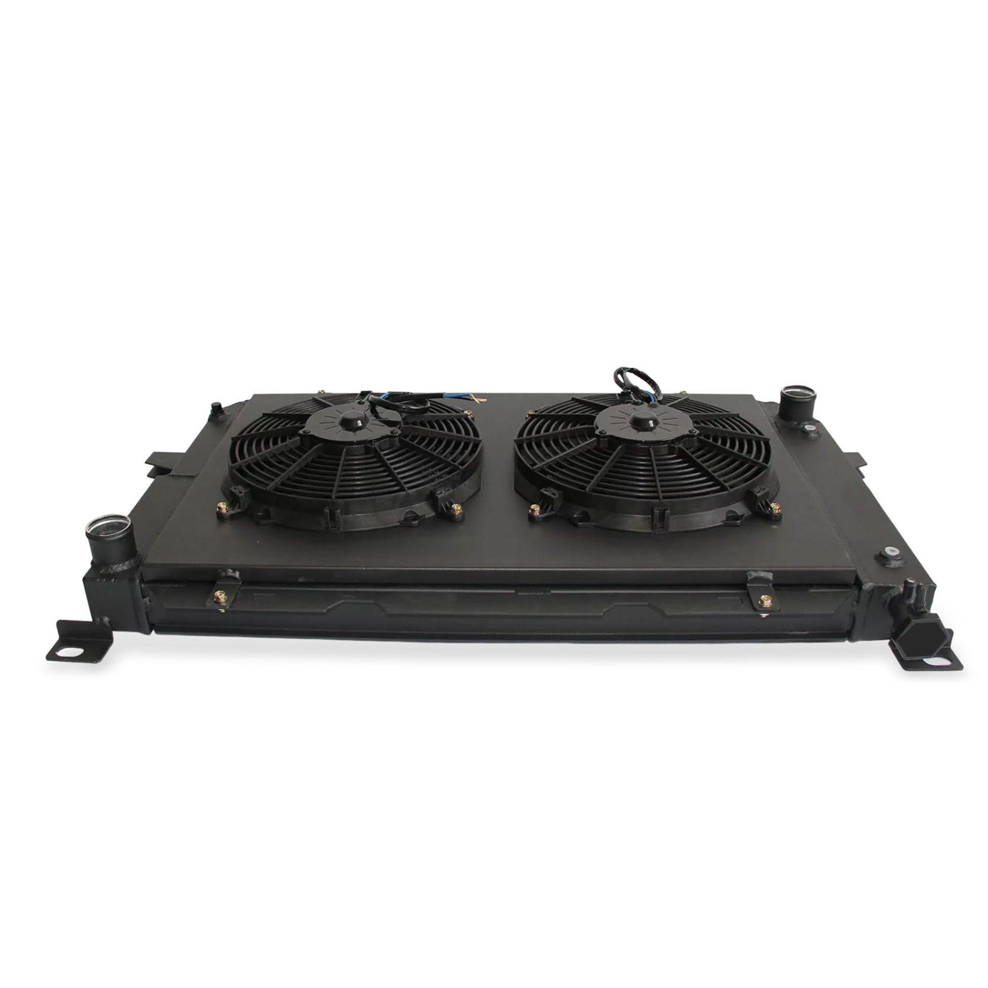 Top Front View High-Efficiency Cooling Fins and Fan Shroud Configuration - 3 Row Radiator for Ford F-150/F-250/F-350 1985-1997