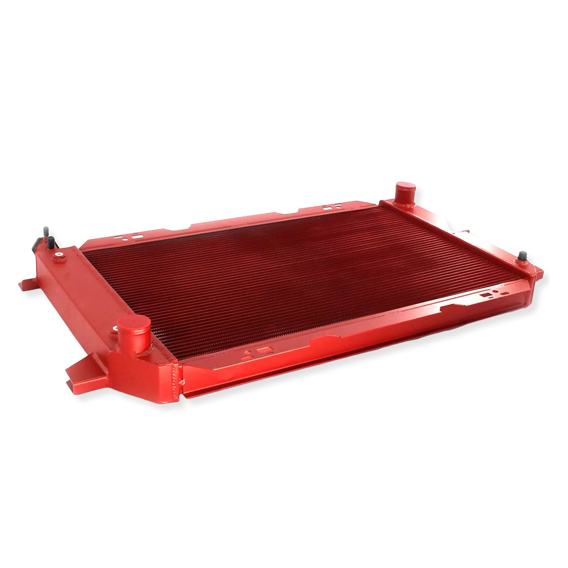 Top Right Fill Port Design - 3 Row Red Radiator Compatible with 1985-1997 Ford F-150 to F-350 Trucks