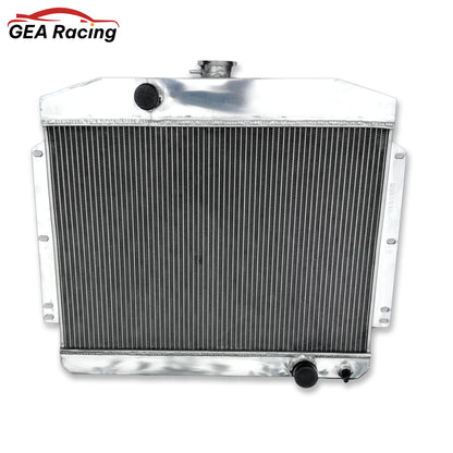 Top view of the 3 row aluminum radiator for the 1949-1951 Mercury with Chevy 350, displaying the filler neck and core.