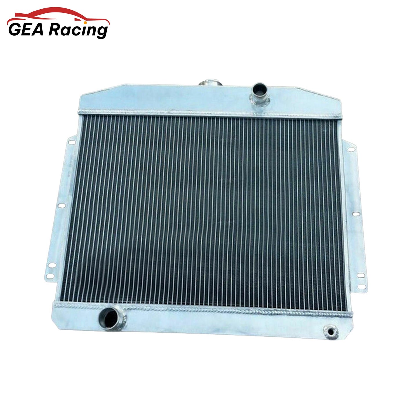 Top view of the 3 row aluminum radiator for the 1949-1951 Mercury with Ford 302, displaying the filler neck and core.