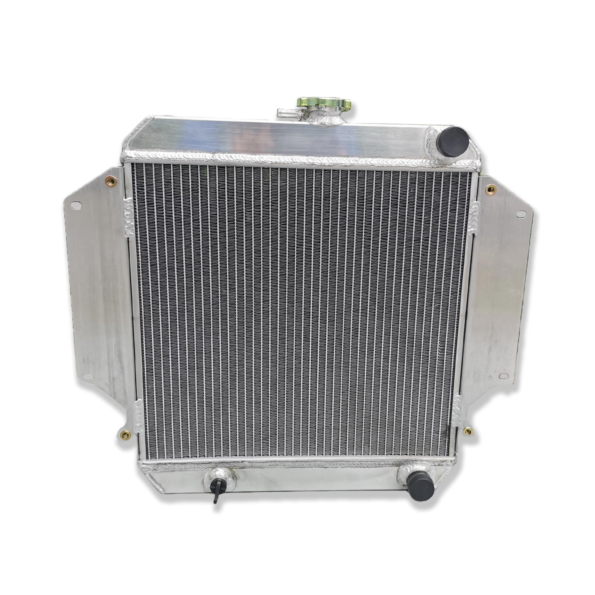 Top-down view of the radiator for the classic Suzuki Samurai, displaying the high-pressure cap and compact design.