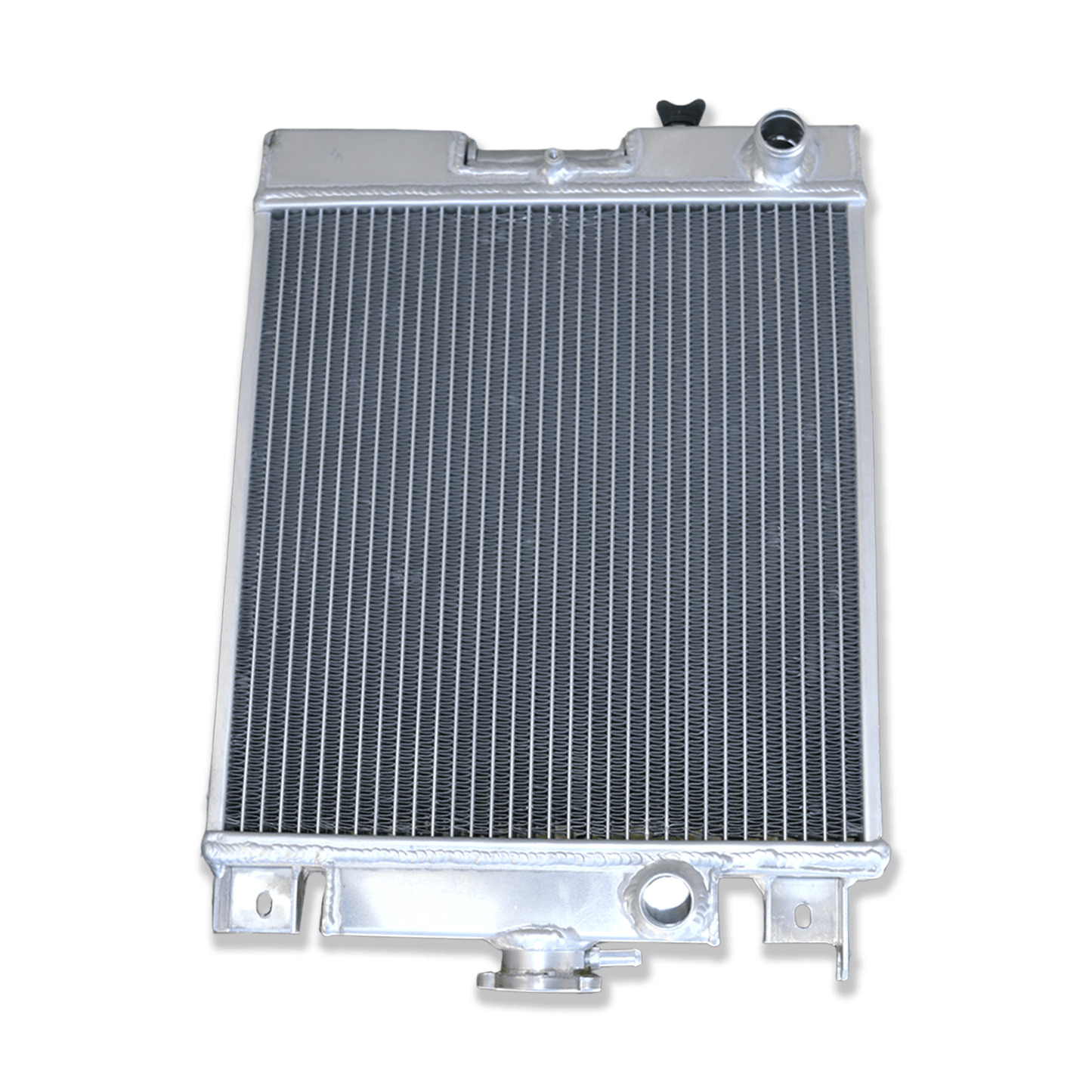 Top-down view of the radiator for the 1989-1994 Suzuki Swift, displaying the filler neck, pressure cap, and robust construction suitable for all engine sizes.