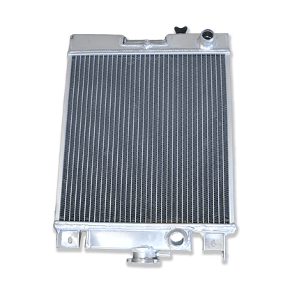 Top-down view of the radiator for the 1989-1994 Suzuki Swift, displaying the filler neck, pressure cap, and robust construction suitable for all engine sizes.